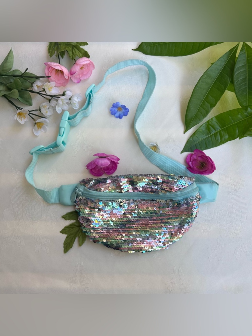Justice Sequin Kids Fanny Pack Adjustable Strap - Back To School
